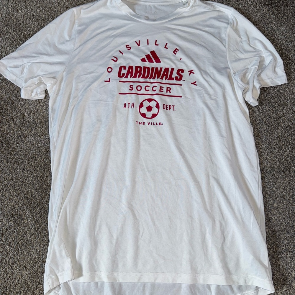 Adidas White Louisville Cardinals Soccer T-Shirt